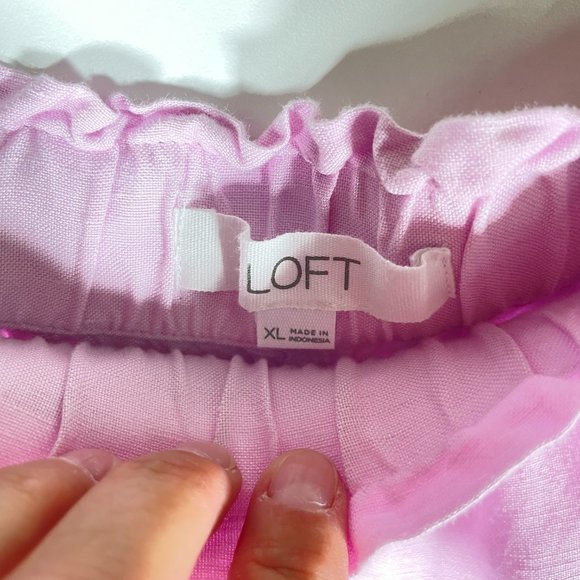 Loft Lavender Linen Drawstring High Rise Shorts - Picture 5 of 9